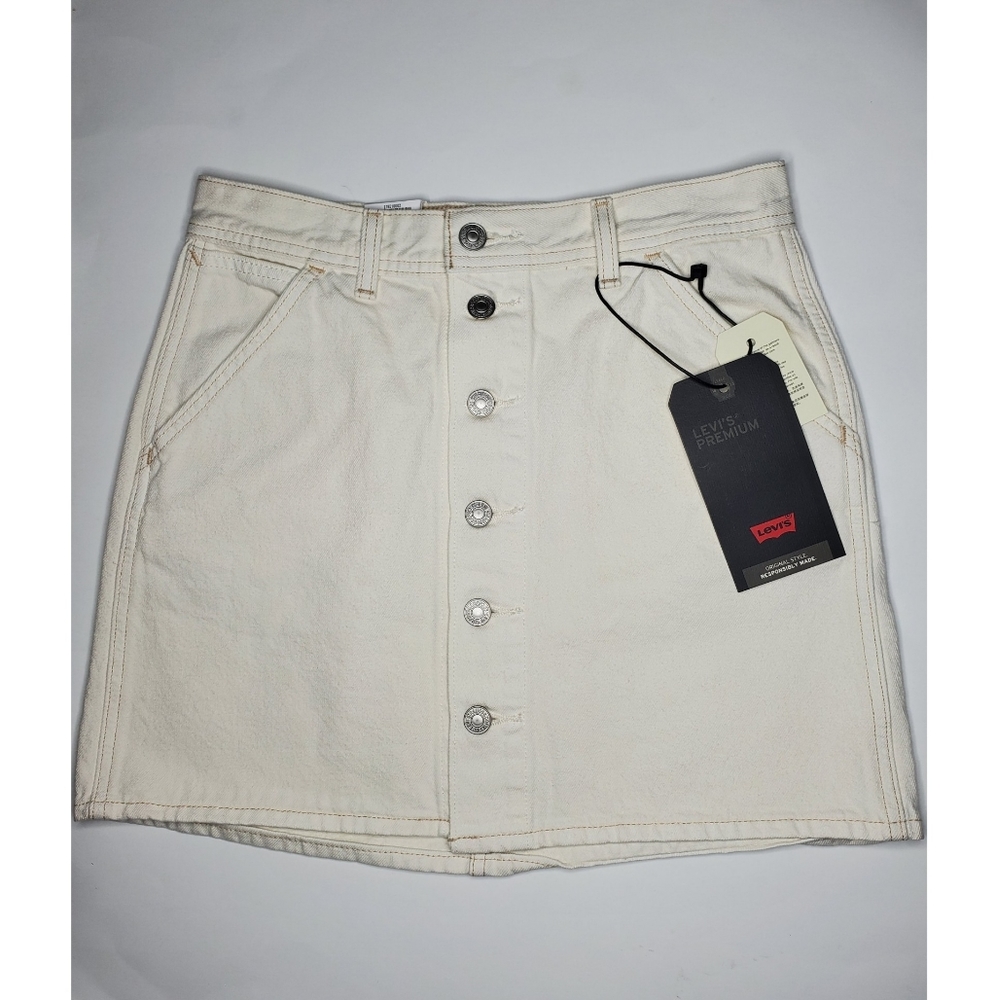 Levi's Premium Jean Skirt In White